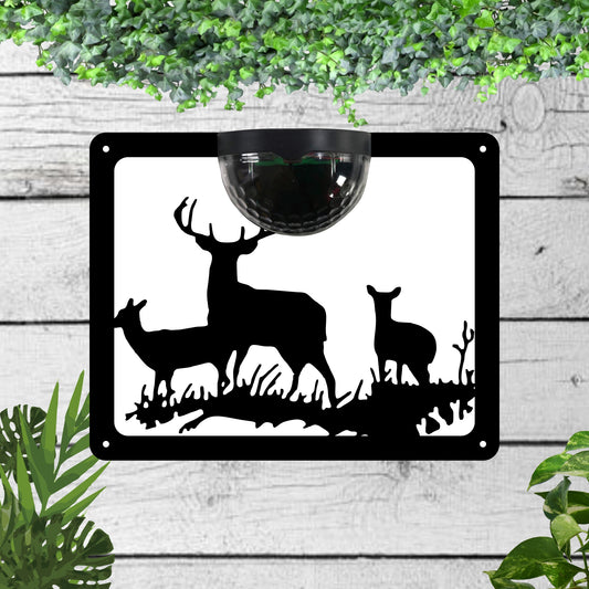 Deer Garden Solar Wall Plaque Wall Art
