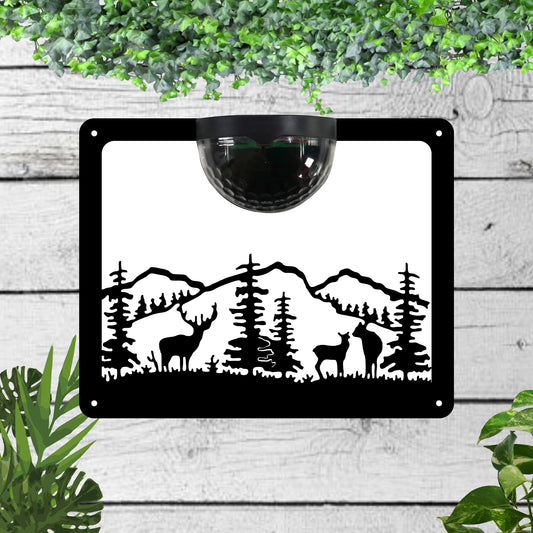 Deer Garden Solar Wall Plaque Wall Art