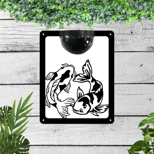 Koi carp Garden Solar Wall Plaque Wall Art