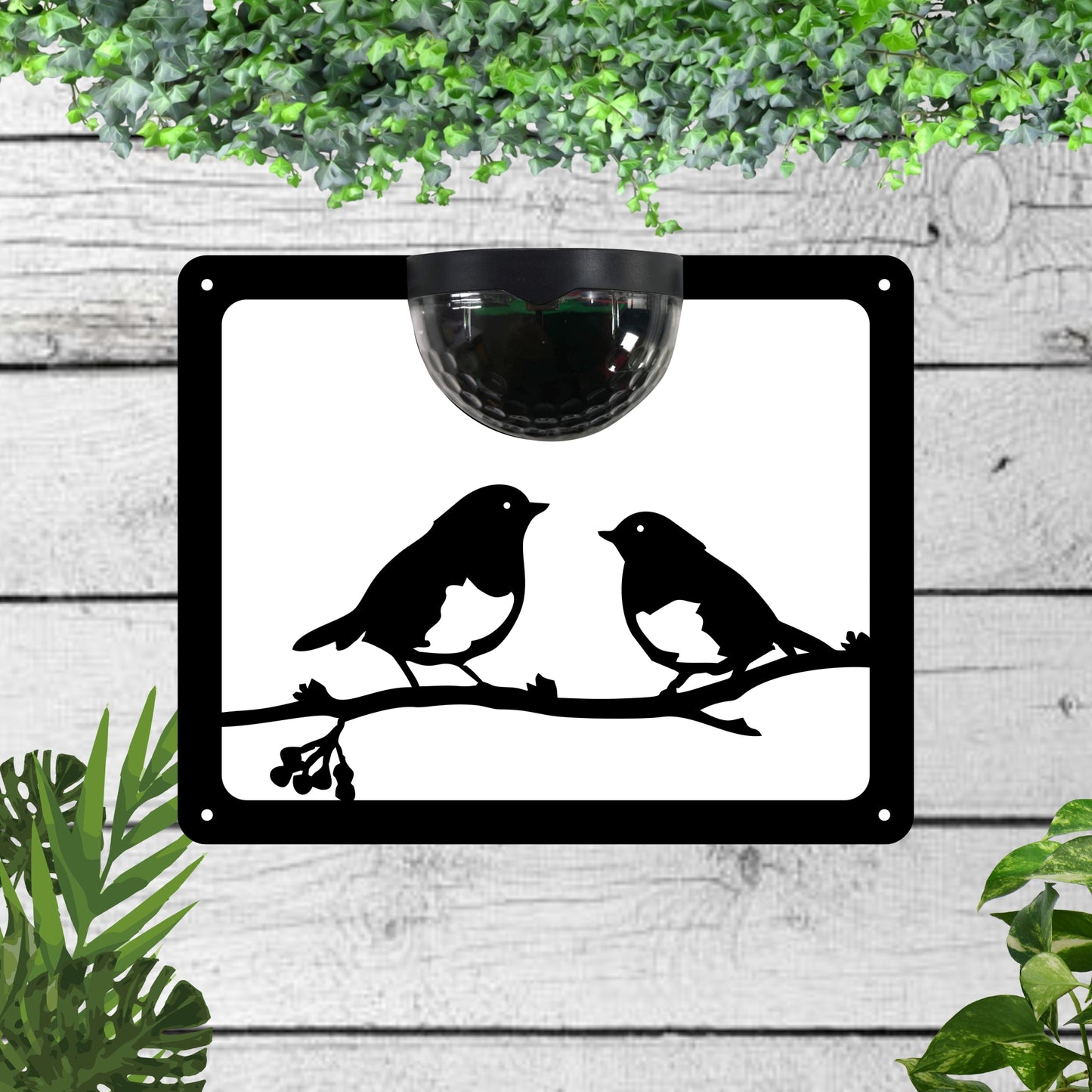Birds on a branch Garden Solar Wall Plaque Wall Art