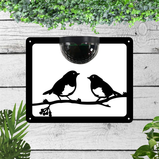 Birds on a branch Garden Solar Wall Plaque Wall Art