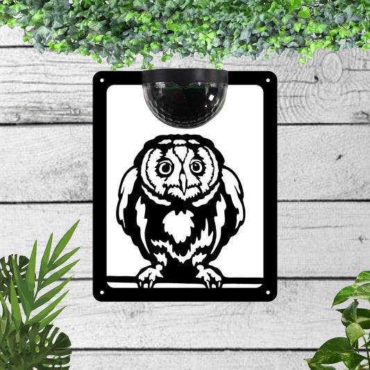 Owl Garden Solar Wall Plaque Wall Art