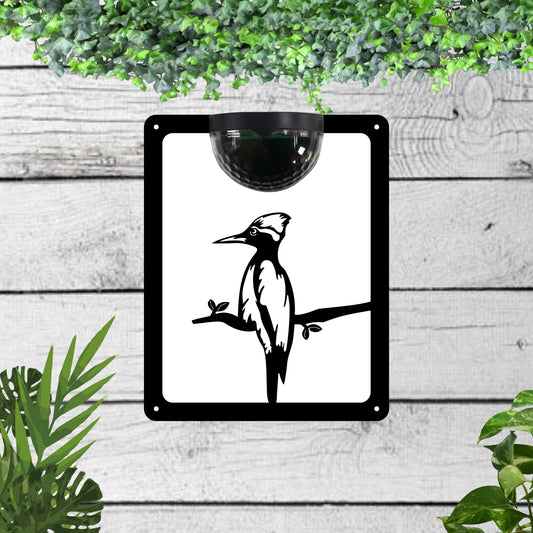 Woodpecker Garden Solar Wall Plaque Wall Art