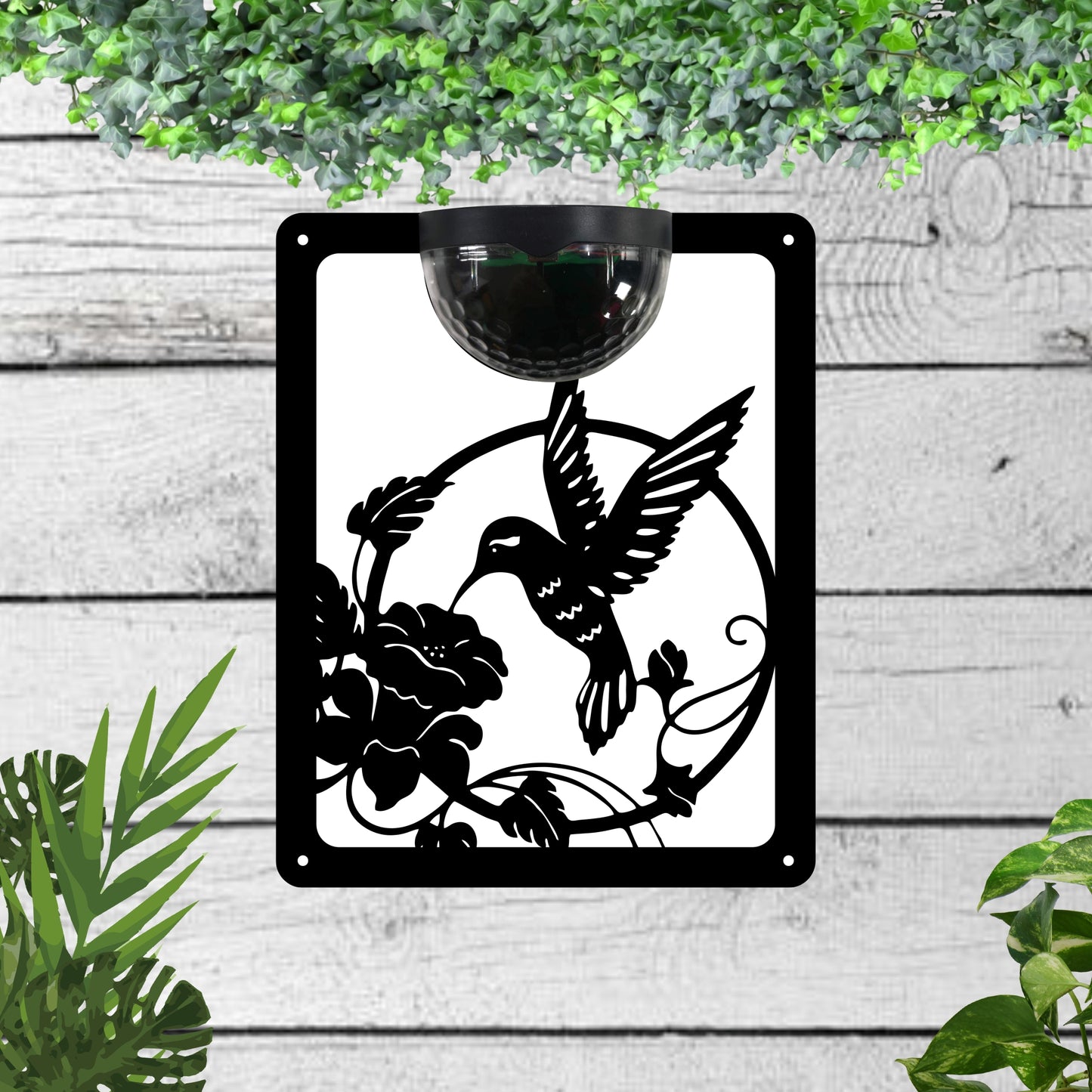 Humming bird Garden Solar Wall Plaque Wall Art
