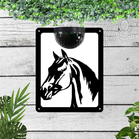 Horse Garden Solar Wall Plaque Wall Art