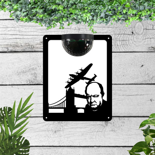Lancaster Bomber Over London Garden Solar Wall Plaque Wall Art