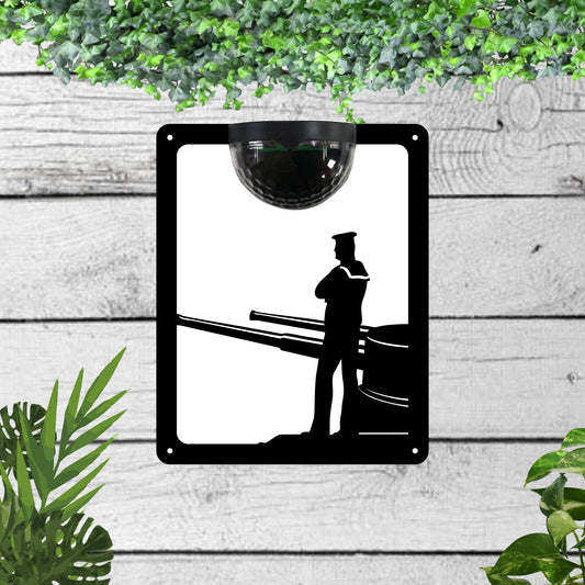 Navy Garden Solar Wall Plaque Wall Art