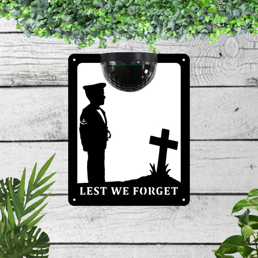 Lest we forget Garden Solar Wall Plaque Wall Art
