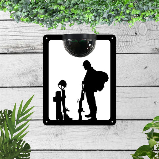 Standing soldier Garden Solar Wall Plaque Wall Art