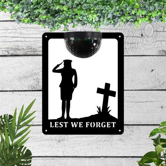 Lest we forget Garden Solar Wall Plaque Wall Art