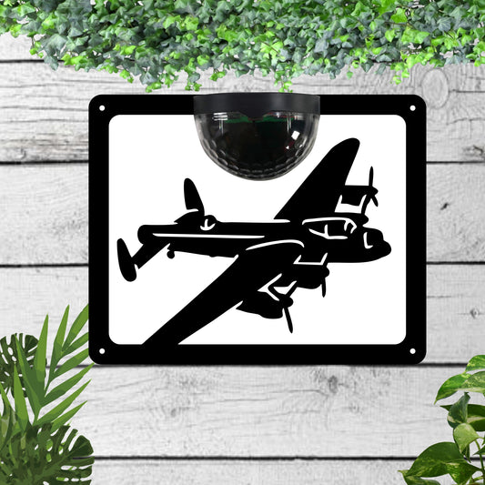 Lancaster Bomber Garden Solar Wall Plaque Wall Art