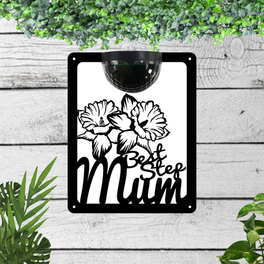 Best step mum Garden Solar Wall Plaque Wall Art