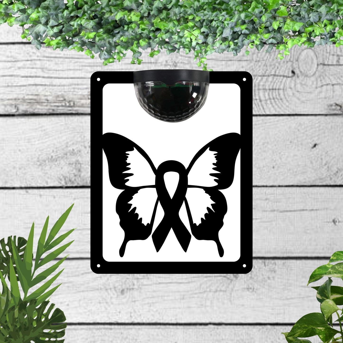 Butterfly Garden Solar Wall Plaque Wall Art