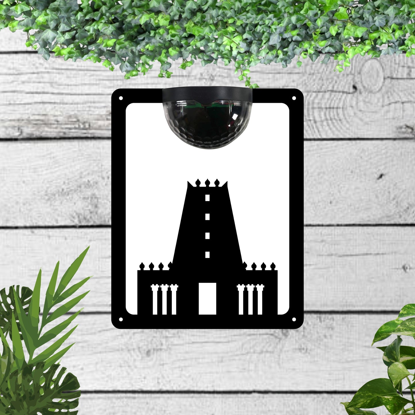 Temple Garden Solar Wall Plaque Wall Art