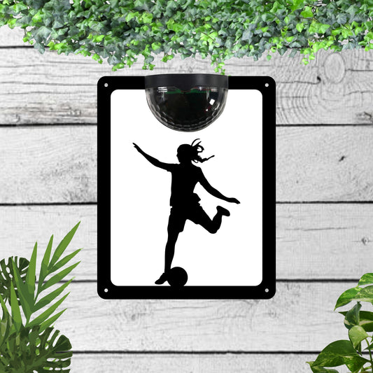 Footballer Garden Solar Wall Plaque Wall Art