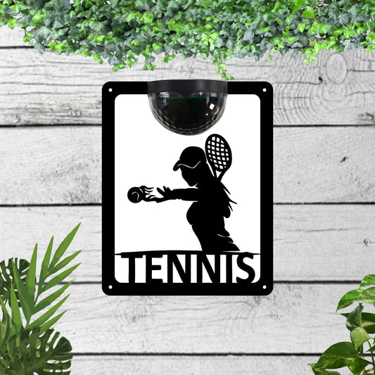 Tennis Garden Solar Wall Plaque Wall Art
