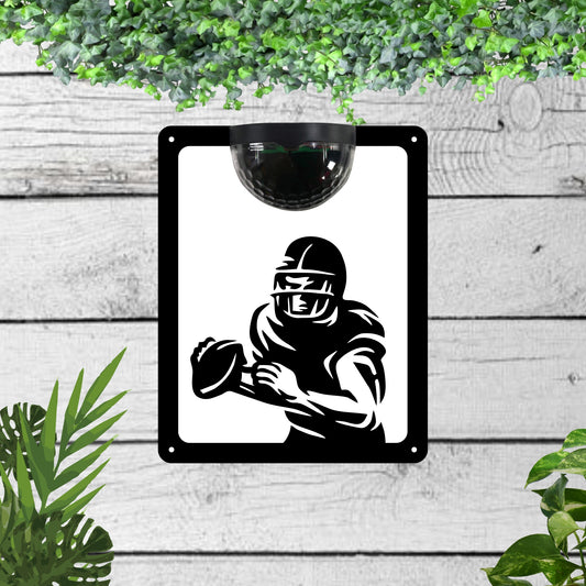 American football Garden Solar Wall Plaque Wall Art