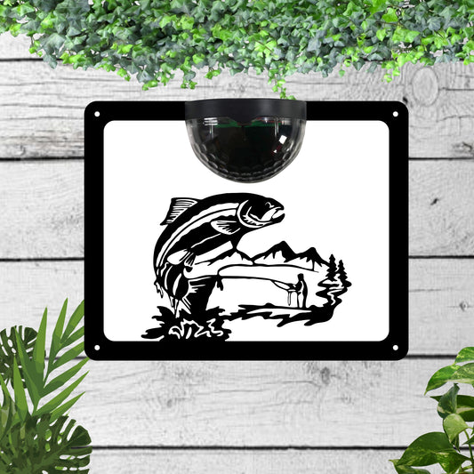 Fishing Garden Solar Wall Plaque Wall Art