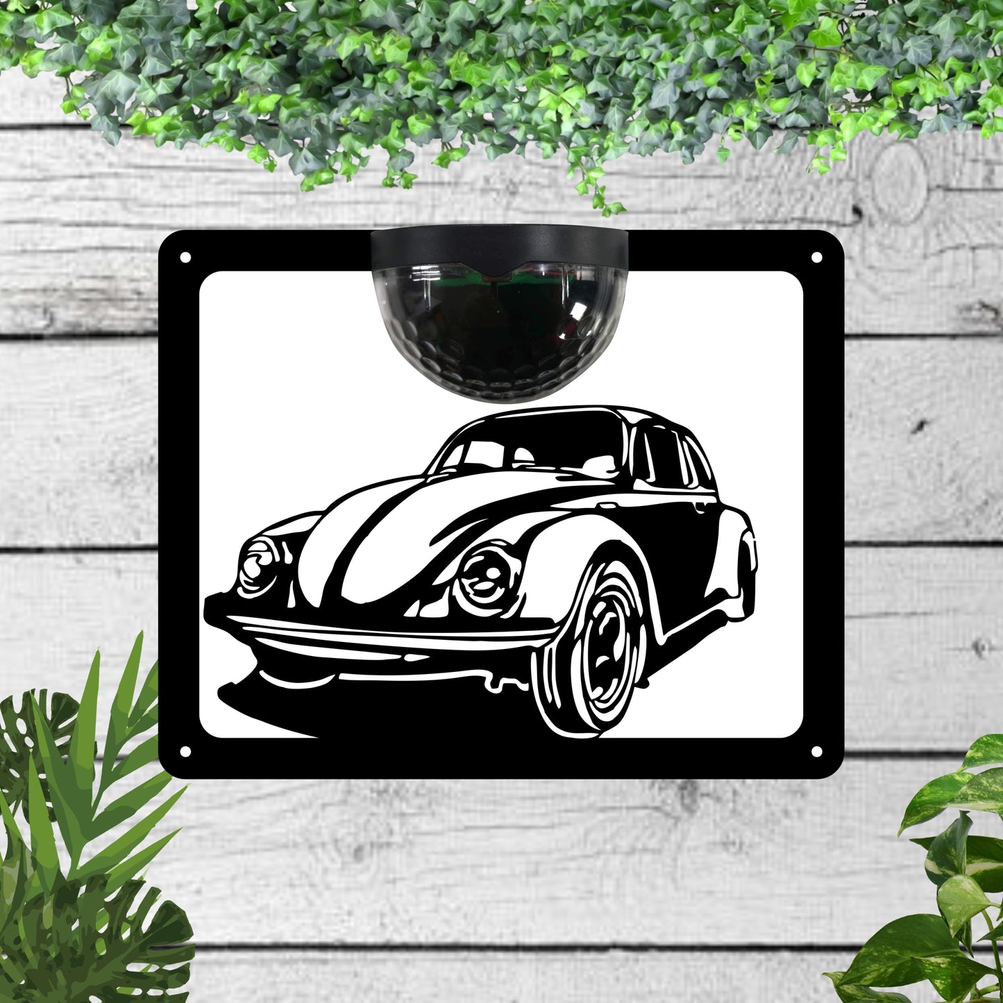 VW Beetle Garden Solar Wall Plaque Wall Art