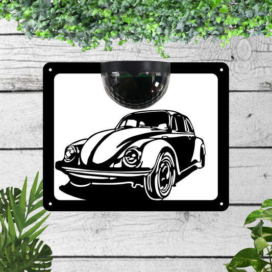 VW Beetle Garden Solar Wall Plaque Wall Art