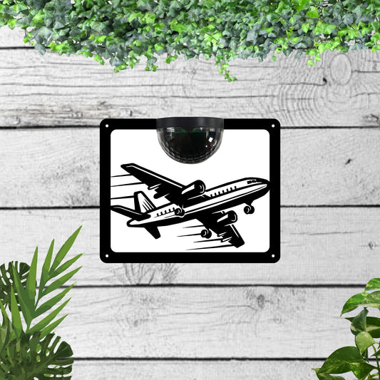 Aeroplane Garden Solar Wall Plaque Wall Art
