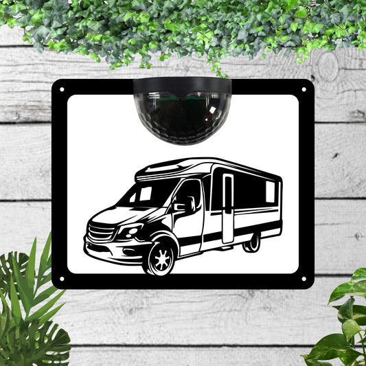 Motorhome Garden Solar Wall Plaque Wall Art