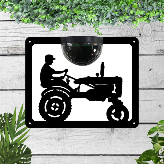 Tractor Garden Solar Wall Plaque Wall Art
