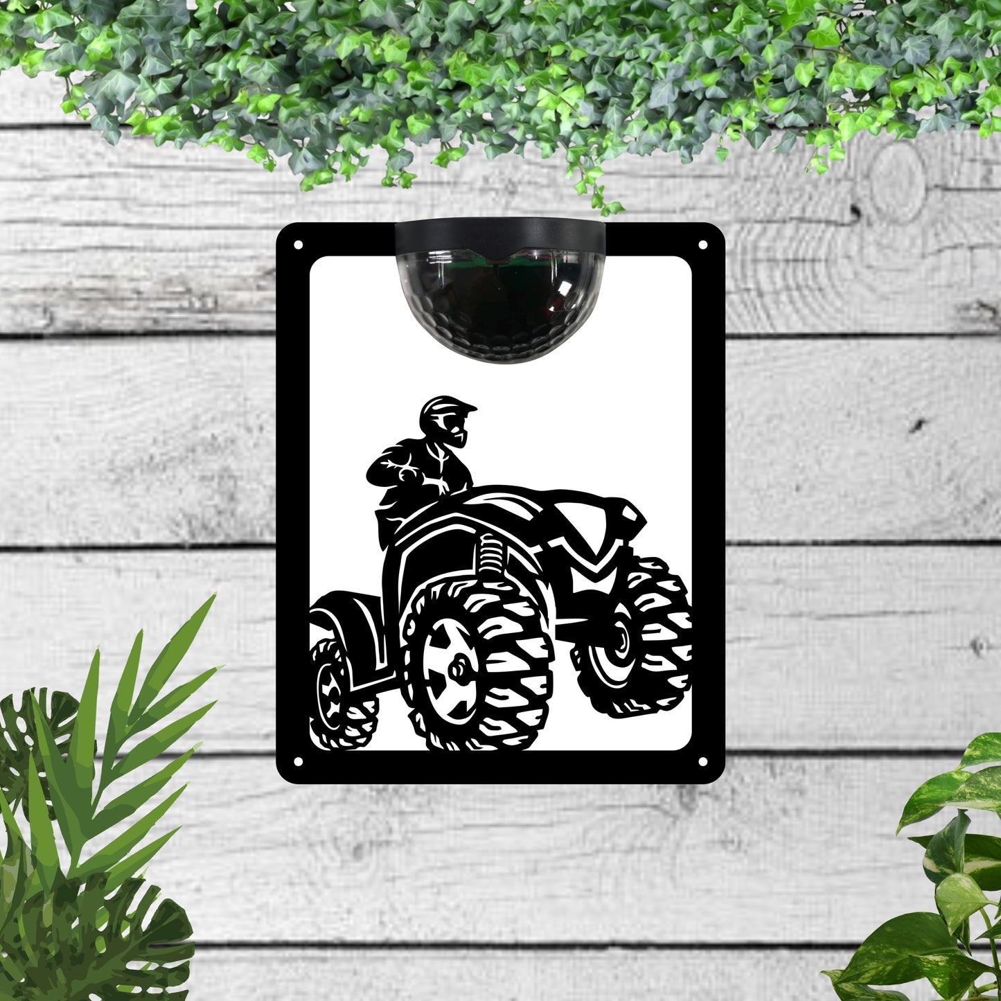 Quad Bike Garden Solar Wall Plaque Wall Art