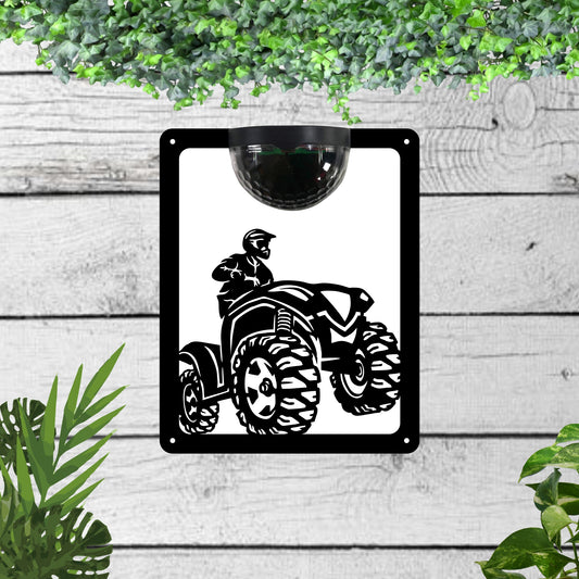 Quad Bike Garden Solar Wall Plaque Wall Art
