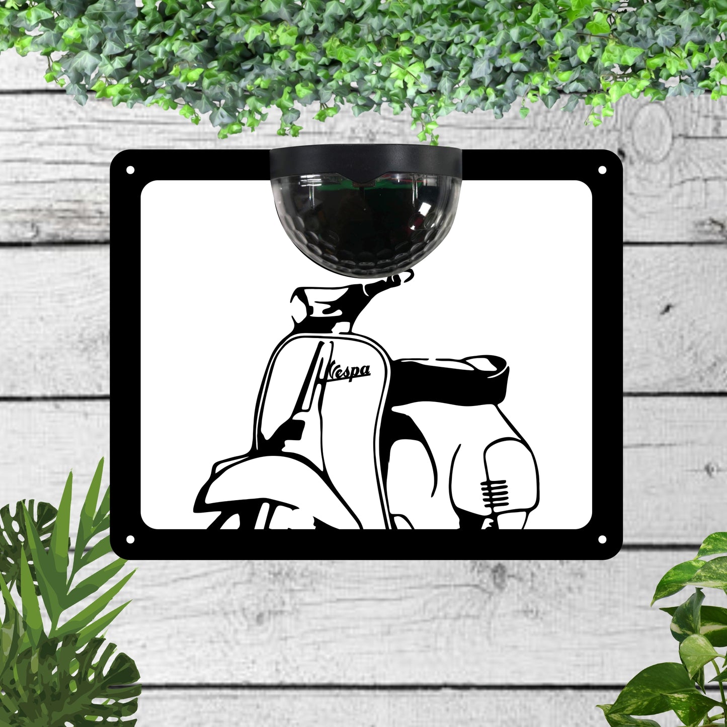 Scooter Garden Solar Wall Plaque Wall Art