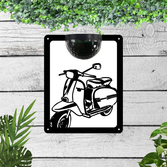 Scooter Garden Solar Wall Plaque Wall Art