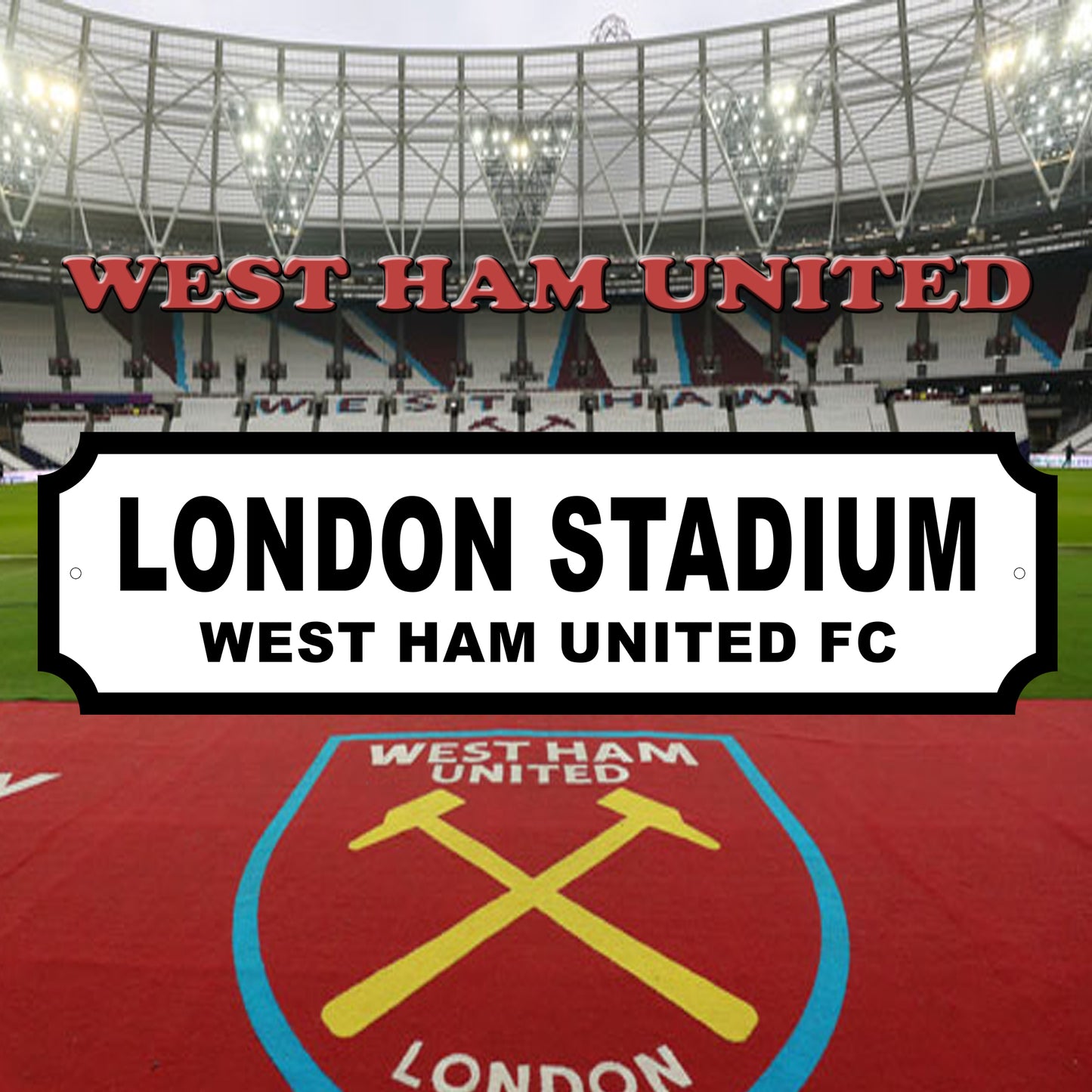 West Ham United Acrylic Garden Sign indoor/outdoor