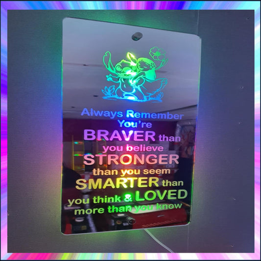 Stitch always remember L.E.D Mirror with 366 Light Modes and 12 Static Light Colours and remote