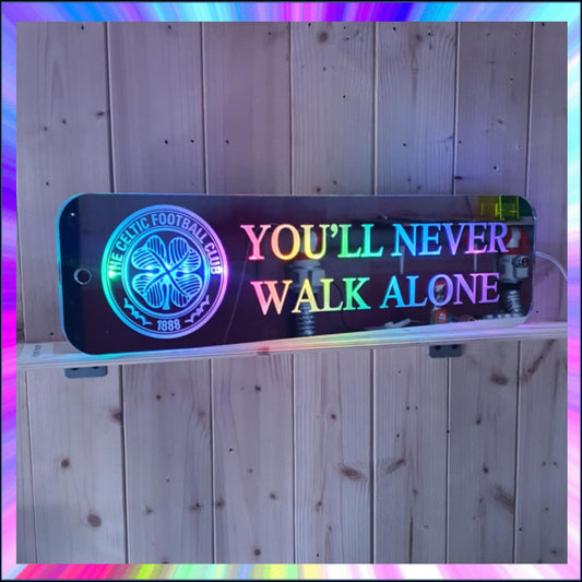 Celtic FC L.E.D Mirror with 366 Light Modes and 12 Static Light Colours and remote