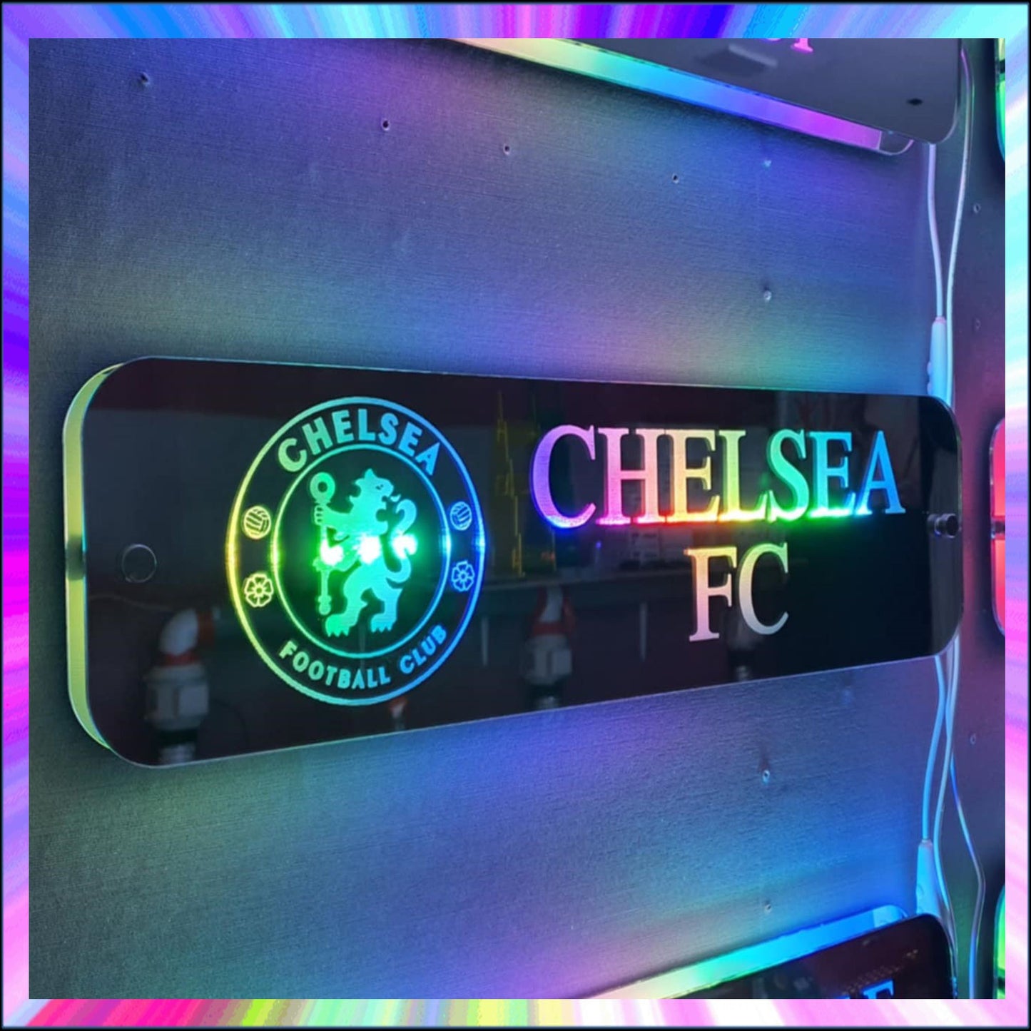 Chelsea f.c L.E.D Mirror with 366 Light Modes and 12 Static Light Colours and remote