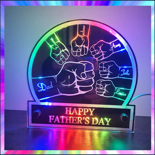 Fists Personalised L.E.D Mirror with 366 Light Modes and 12 Static Light Colours and remote