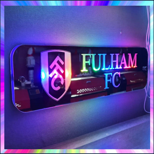 Fulham FC L.E.D Mirror with 366 Light Modes and 12 Static Light Colours and remote