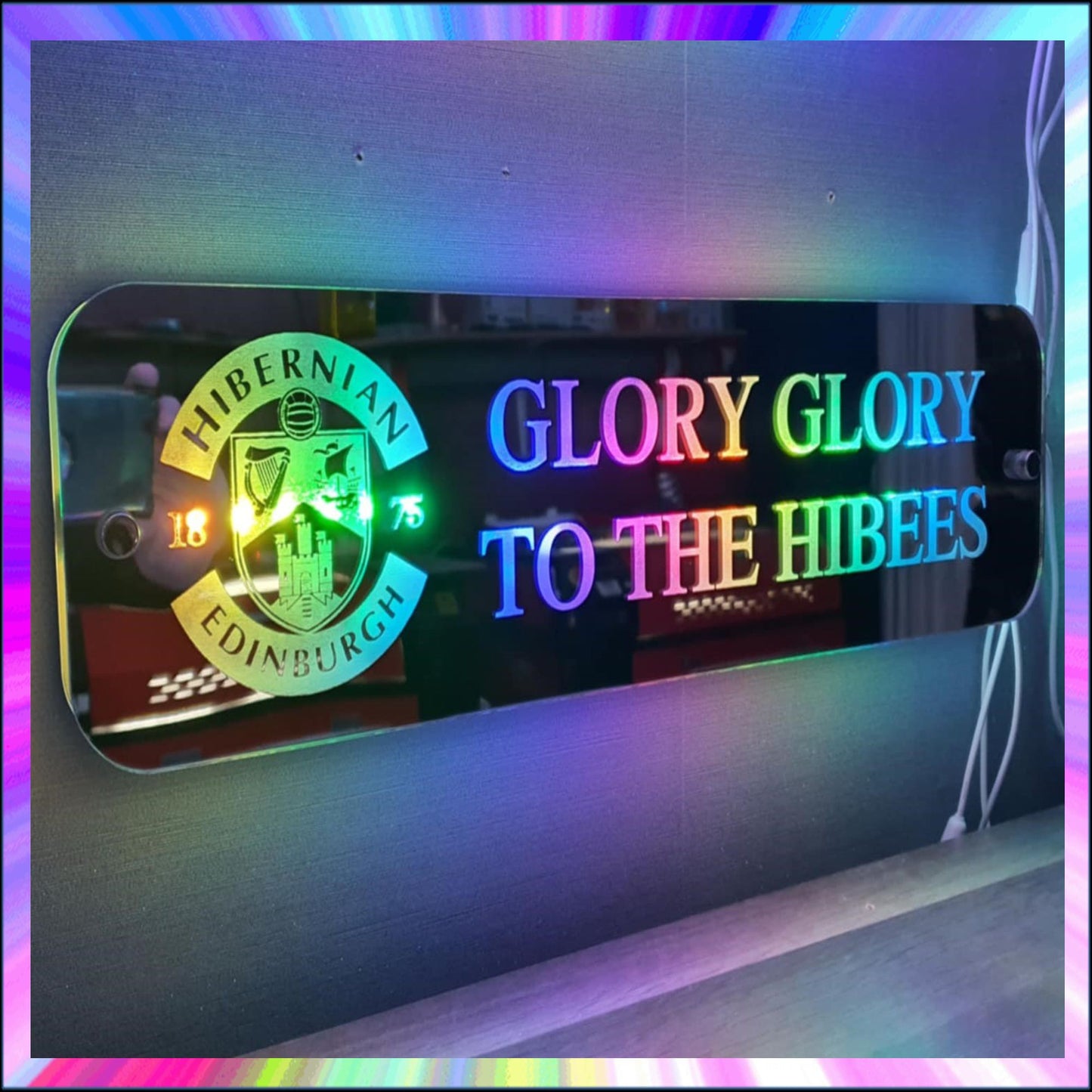 Hibernian L.E.D Mirror with 366 Light Modes and 12 Static Light Colours and remote