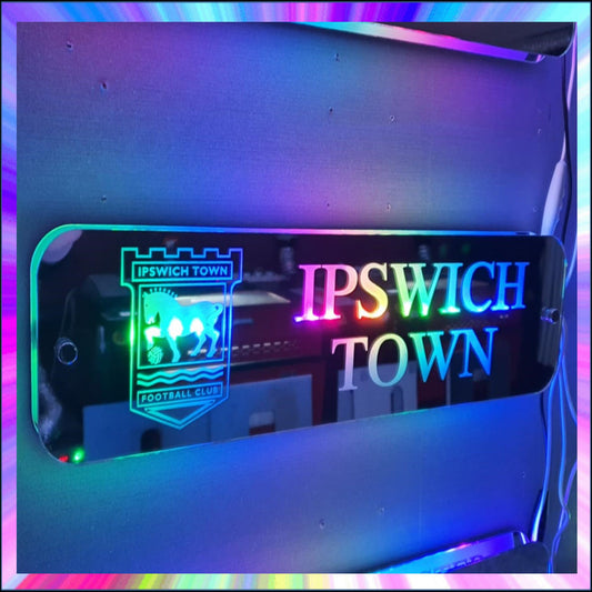 Ipswich Town L.E.D Mirror with 366 Light Modes and 12 Static Light Colours and remote