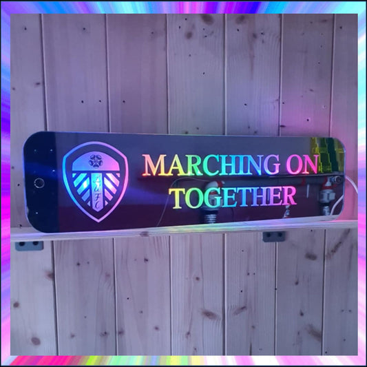 Leeds United L.E.D Mirror with 366 Light Modes and 12 Static Light Colours and remote