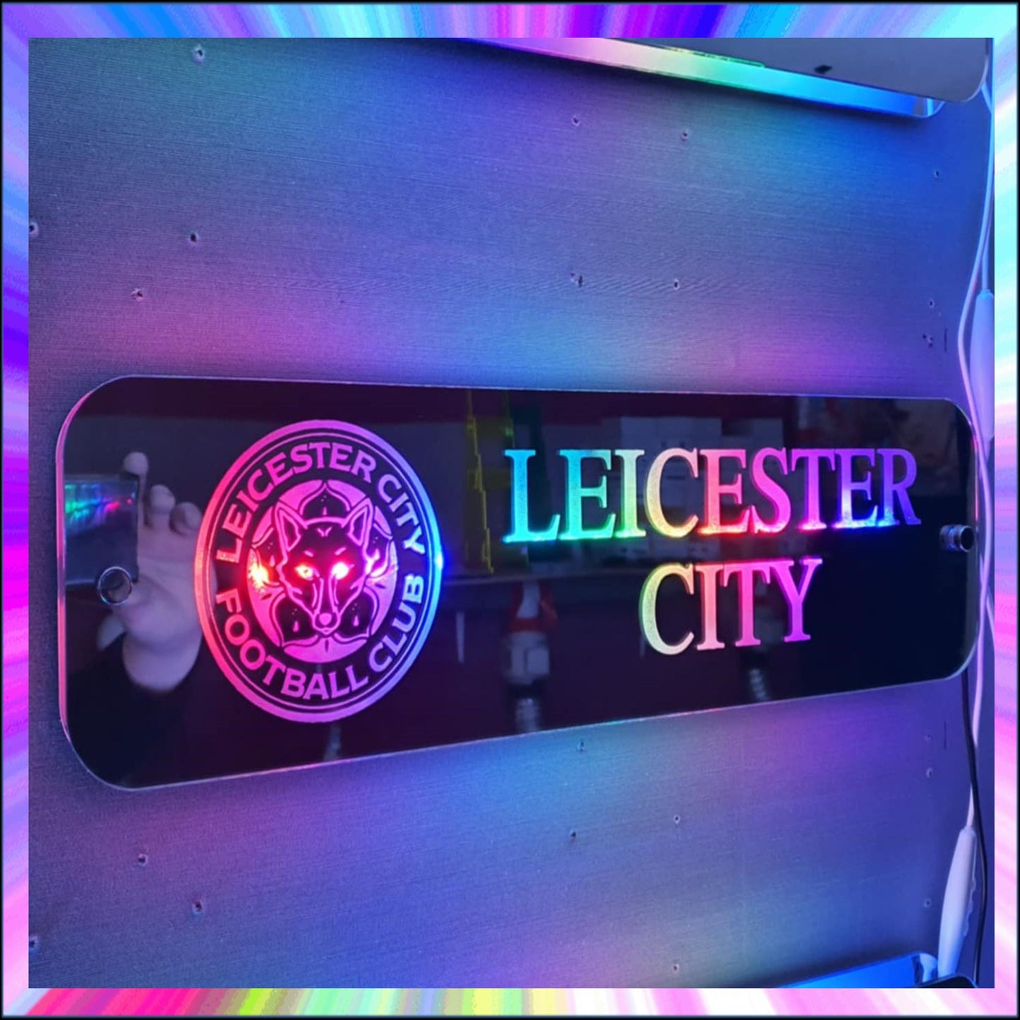 Leicester city L.E.D Mirror with 366 Light Modes and 12 Static Light Colours and remote