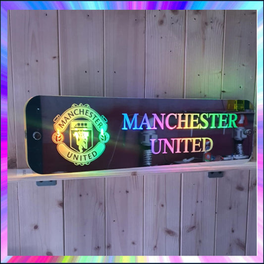Manchester United L.E.D Mirror with 366 Light Modes and 12 Static Light Colours and remote