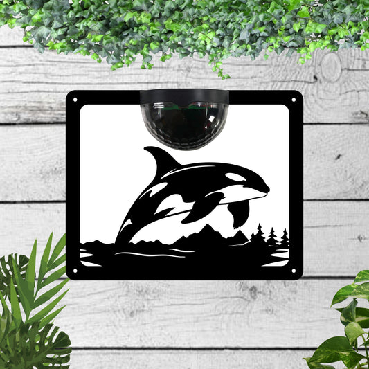 Orca Garden Solar Wall Plaque Wall Art