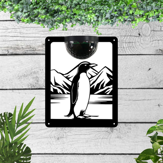 Penguin Garden Solar Wall Plaque Wall Art