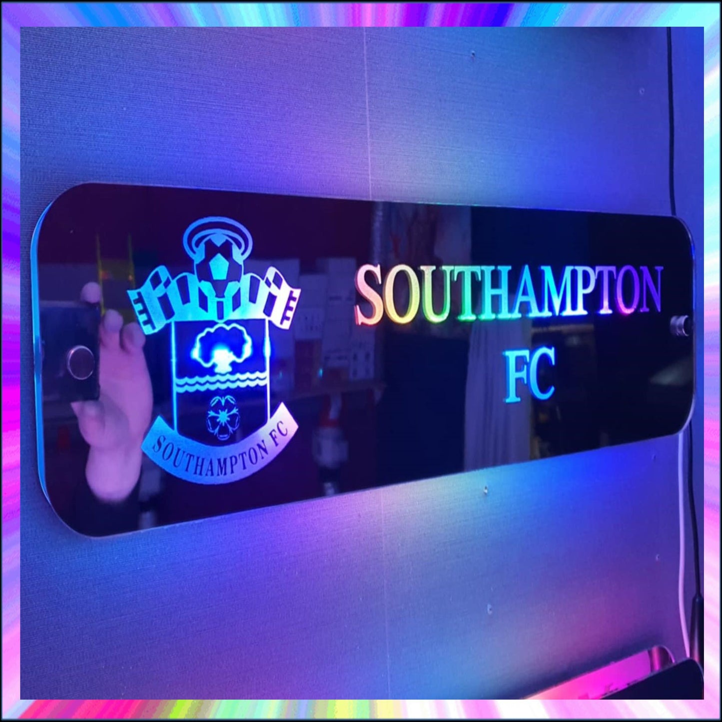 Southampton FC L.E.D Mirror with 366 Light Modes and 12 Static Light Colours and remote