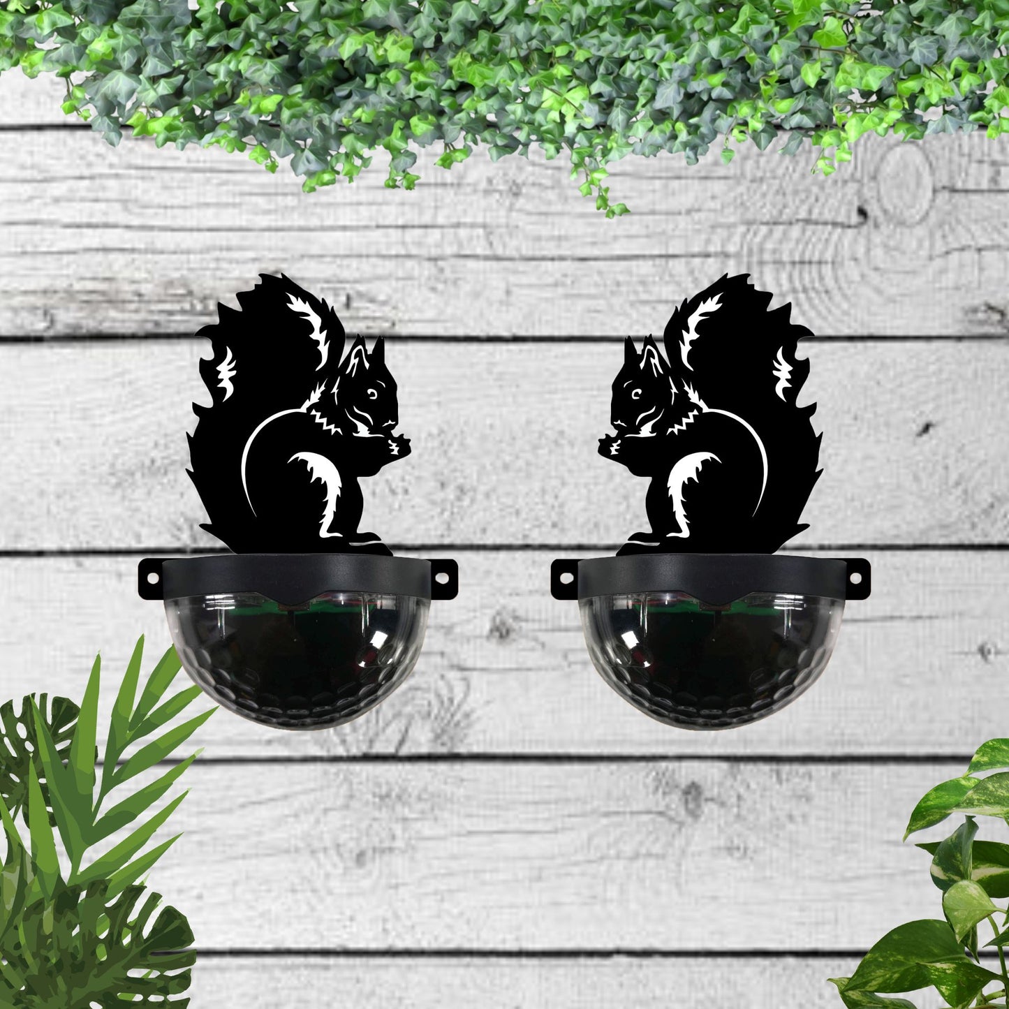 Squirrel Solar Fence Toppers Pack of 2