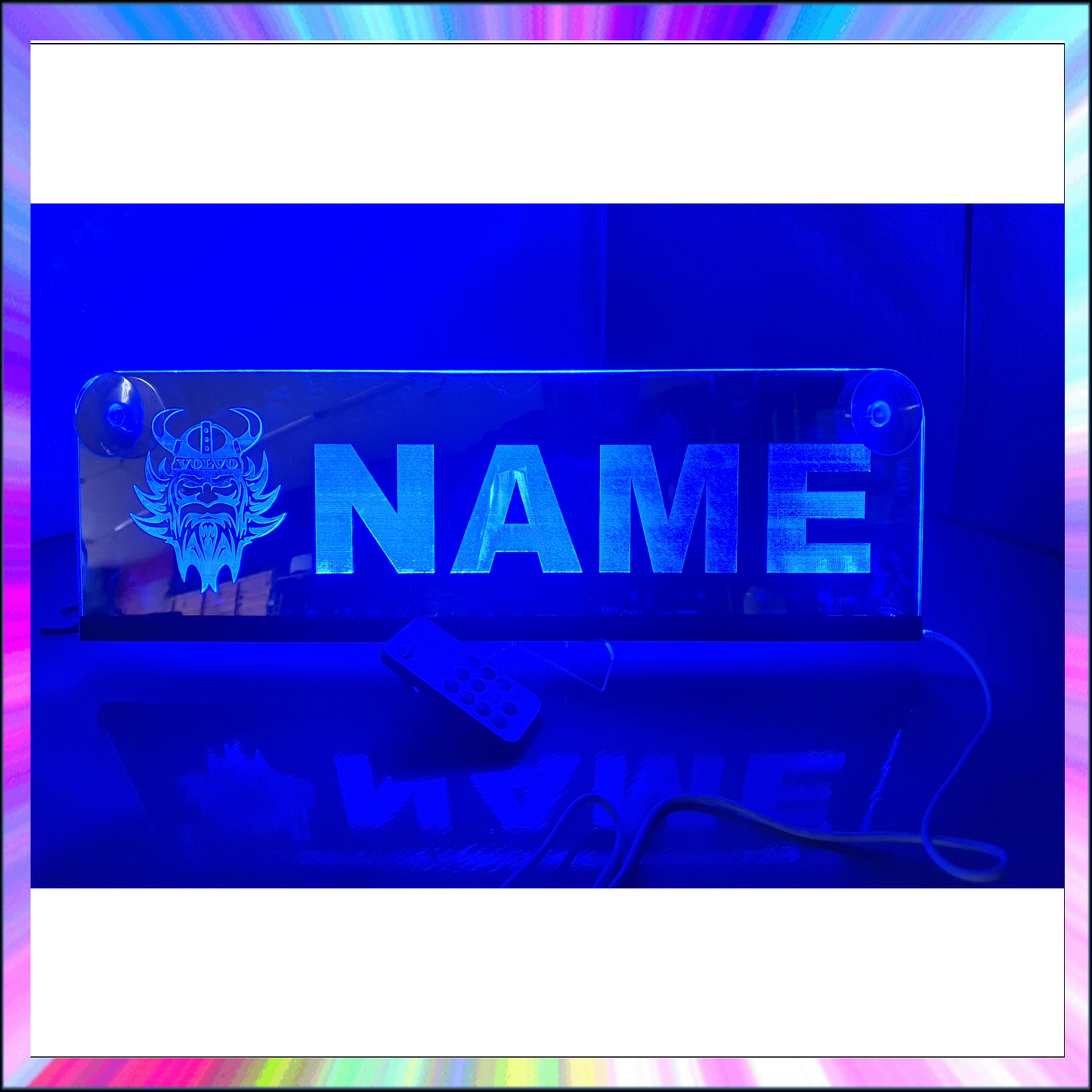 Volvo Viking With Any Name Vehicle L.E.D Mirror with 366 Light Modes and 12 Static Light Colours and remote