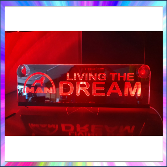 Living The Dream Any Logo Vehicle L.E.D Mirror with 366 Light Modes and 12 Static Light Colours and remote