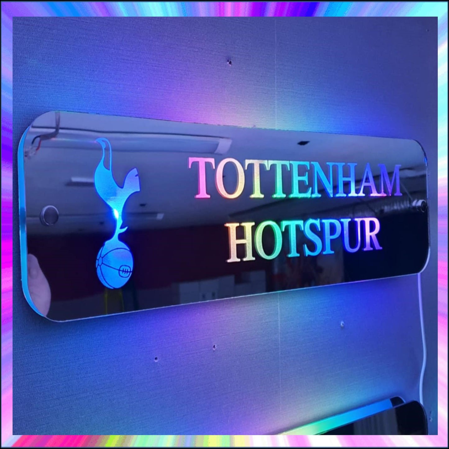 Tottenham Hotspur L.E.D Mirror with 366 Light Modes and 12 Static Light Colours and remote