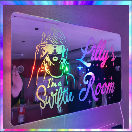 Personalised Im a Swiftie L.E.D Mirror with 366 Light Modes and 12 Static Light Colours and remote